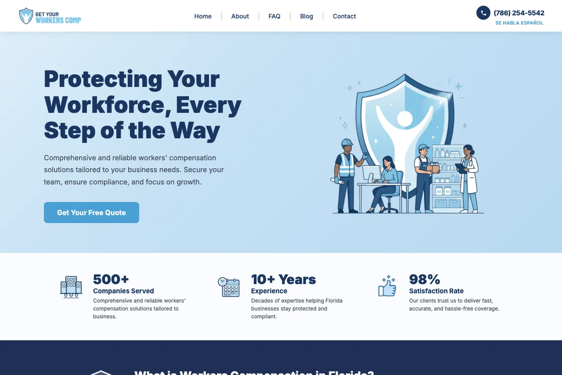 Get Your Workers Comp website homepage