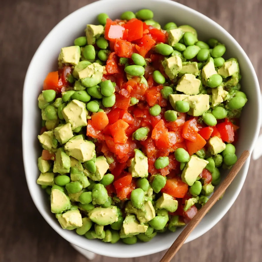 Colorful ceviche bowl with fresh citrus, herbs, and vegetables