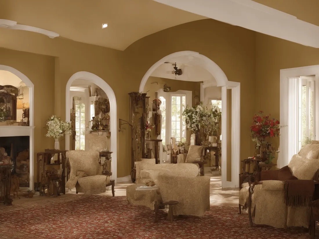 Comfortable light-filled living room with soft neutral seating