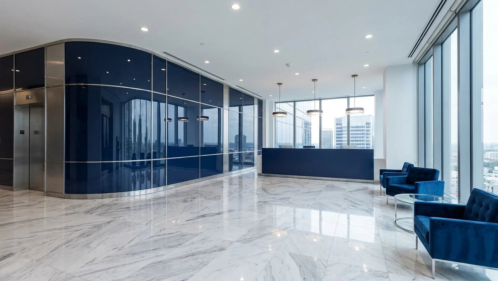 Bright immaculate shared lounge maintained to a commercial cleaning standard